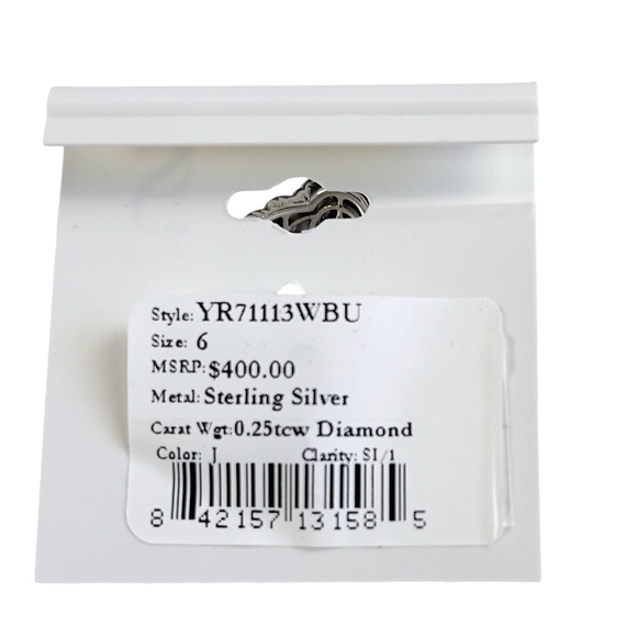 SAVVY CIE JEWELS BLUE DIAMOND ACCENT BRAID TEXTURE RING - 0.25 CTW - Picture 6 of 7